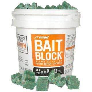 JT Eaton Bait Block Peanut Butter Flavor Anticoagulant Rodenticide for Mice and Rats (72 Pack) 709 PN