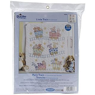 Bucilla Little Train Crib Cover Stamped Cross Stitch Kit, 34 x 43