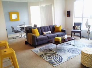 Yellow and Grey living room   Modern   Living Room   Photos by Tiffany