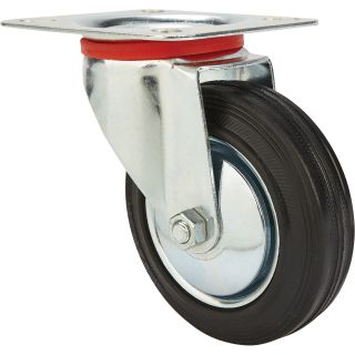 Ironton 4in. Swivel Rubber Caster — 155-Lb. Capacity  Up to 299 Lbs.