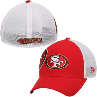 New Era San Francisco 49ers Scarlet Double Mesh 39THIRTY Flex Hat