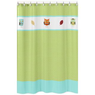 Sweet Jojo Designs Turquoise and Lime Hooty Owl Kids Cotton Shower