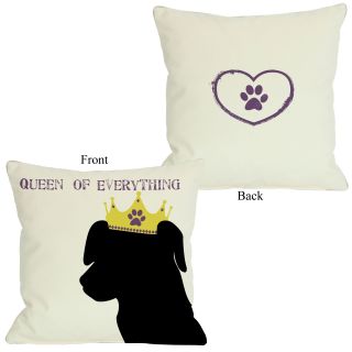 One Bella Casa Doggy Décor Queen of Everything Lab Throw Pillow