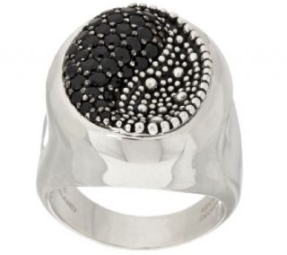As Is Michael Dawkins Starry Night Sterling & Pave Black Spinel Ring —