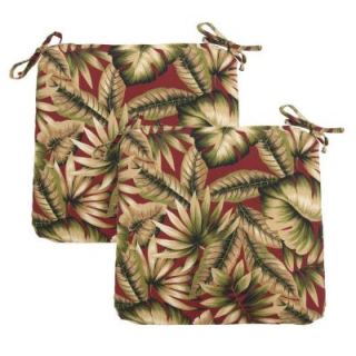 Hampton Bay Chili Leaves Outdoor Chair Cushion (2 Pack) DISCONTINUED 7348 02256000