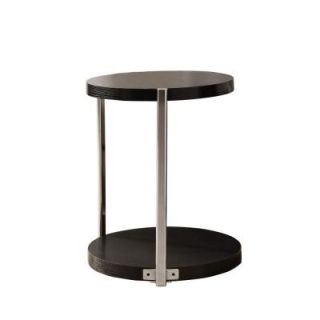 Monarch Specialties Cappuccino and Chrome Metal Accent Table I 3005