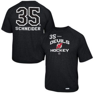 Reebok Cory Schneider New Jersey Devils No. 35 Locker Status Name & Number Speed Wick T Shirt