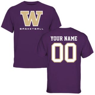 Washington Huskies Personalized Basketball T Shirt   Purple