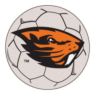 FANMATS NCAA Oregon State University Cream 2 ft. 3 in. x 2 ft. 3 in. Round Accent Rug 4526