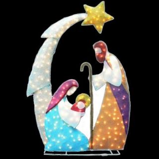 6 ft. Lighted Tinsel Nativity Yard Sculpture TY010 1314