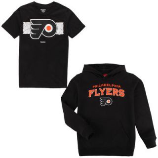 Philadelphia Flyers Reebok Youth T Shirt & Fleece Hoodie Set   Black