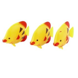 3Pcs Yellow Fish Tank Aquarium Artificial Plastic Tropical Fish Ornament
