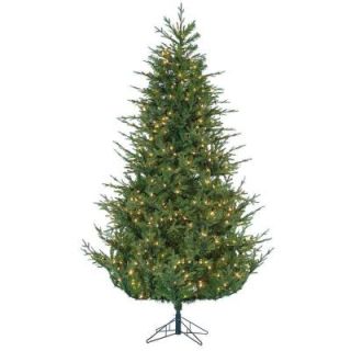 Sterling 7.5 ft. Pre Lit Natural Cut Upswept Chesterfield Spruce Artificial Christmas Tree with Power Pole and Clear Lights 6279  75C