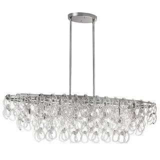 Dainolite CRS 378HC PC Crystal Line 8 Light Glass Loop Oval Chandelier in Polished Chrome