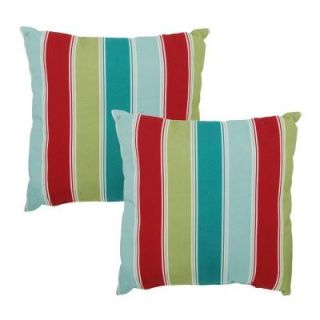 Hampton Bay Caroll Stripe Outdoor Throw Pillow (2 Pack) 7050 02000800