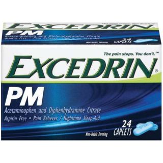 Excedrin PM PM Caplets Pain Reliever/Nighttime Sleep Aid, 24 Ct