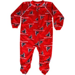 Atlanta Falcons Newborn Piped Raglan Full Zip Coverall   Red