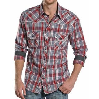 Rock & Roll Cowboy Poplin Plaid Shirt (For Men) 53