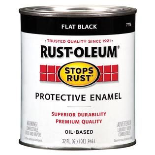 Rust Oleum Stops Rust Quart Flat Black   7776502   Tools   Painting