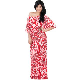 Koh Koh Womens One Shoulder Retro Graphic Print Maxi Dress   18000771
