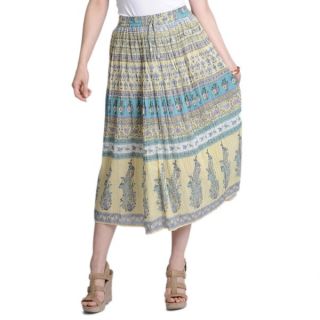 La Cera Womens Floral Print Crinkled Maxi Skirt   15324786  