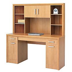 Brand State Street Corner Desk With Hutch 62 38 H x 59 12 W x 24 58 D Canyon Maple