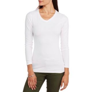 Faded Glory Womens Essential Long Sleeve V neck T Shirt
