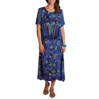 La Cera Womens Print Short sleeve Floral print Popover Dress
