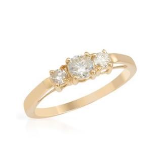 Yellow Gold 0.53ct TDW Three stone Diamond Engagement Ring  
