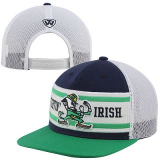 Top of the World Notre Dame Fighting Irish Super Stripe Snapback Trucker Hat   Navy Blue/Green/White