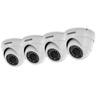 Defender Pro 800TVL Ultra High Resolution Widescreen Indoor/Outdoor Dome Security Cameras (4 Pack) 21320