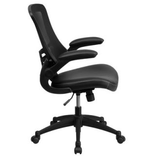 Flash Furniture Mid Back Leather Chair with Arms