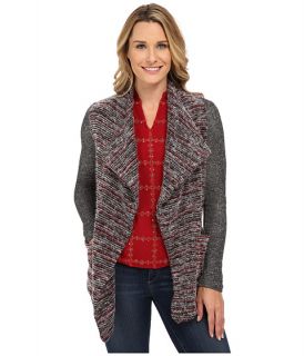Lucky Brand Sweater Mixed Wrap Red Multi