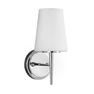 Sea Gull Lighting Driscoll 1 Light Chrome Wall/Bath Sconce with Inside White Painted Etched Glass 4140401 05