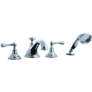 Cifial 278.645.625 Asbury Double Lever Handle Roman Tub Trim with Handshower in Polished Chrome