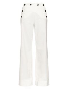 Wide leg weathered stretch cotton trousers  Tomas Maier