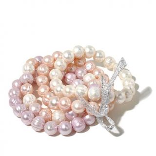 Imperial Pearls 9 10mm Multi Cultured Pearl 4 piece Stretch Bracelet Set   7856693