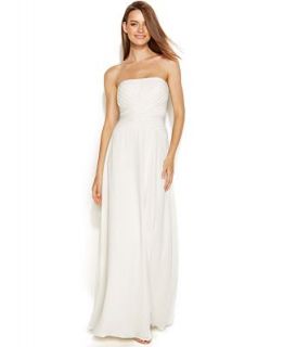 Calvin Klein Strapless Pleated Bridal Gown   Dresses   Women