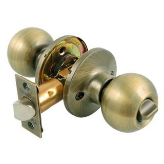 Toledo Fine Locks Antique Brass Privacy Door Knob Lock Set CV1920AVUS5