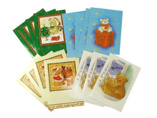 Club Pack of 768 Teddy Bear Christmas Holiday Cards 5.75"