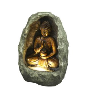 Hi Line Gift Ltd. Fiber and Resin Golden Buddha Fountain