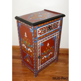 Handpainted Multicolor Dynasty Wooden End Table (Morocco)   14761630