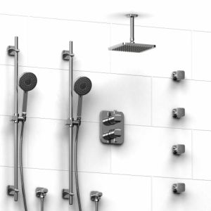 Riobel KIT783SAC 6 Salome Polished Chrome  Jetted Shower Tub & Shower Faucets
