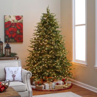 ft. Pre lit Feel Real Nordic Spruce Hinged Christmas Tree