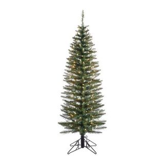 Christmas Central 5 ft Pre Lit Pine Artificial Christmas Tree with 200 Count White Incandescent Lights