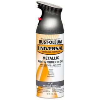 Rust Oleum Universal 11 oz. All Surface Flat Metallic Antique Nickel Spray Paint and Primer in One (Case of 6) 271474